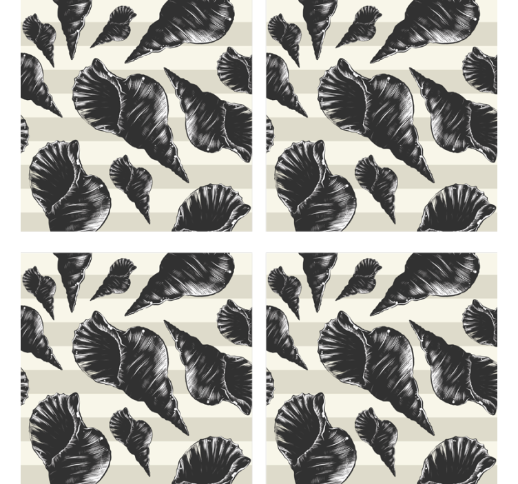 Posavasos patrones elegantes de conchas - TenVinilo