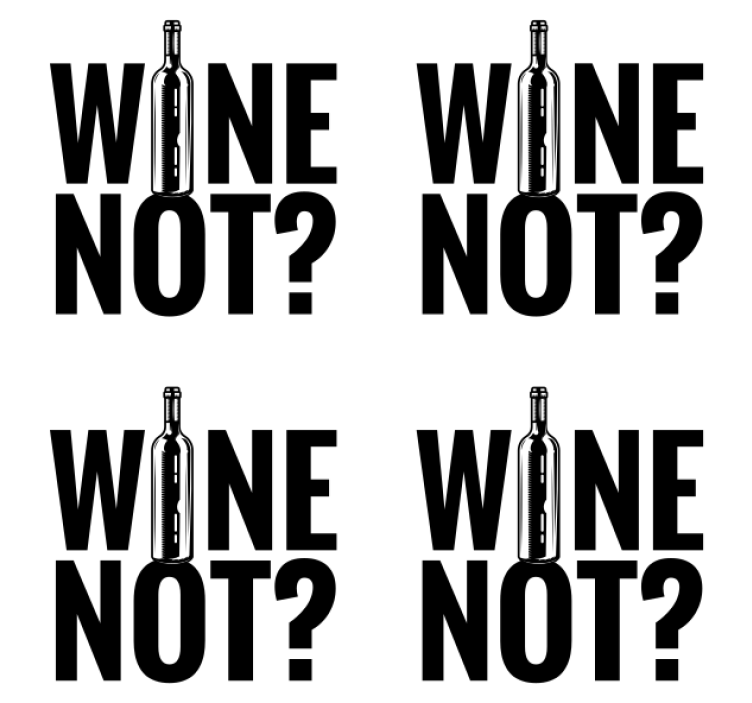 Posavasos con frases Vino, no botella - TenVinilo