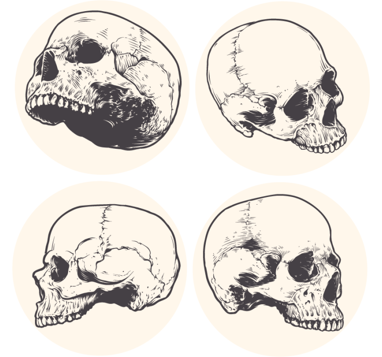 Dibujo de calavera posavasos de halloween - TenVinilo