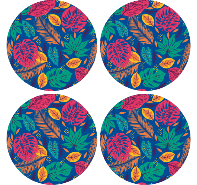 Posavasos estampado de hojas tropicales - TenVinilo