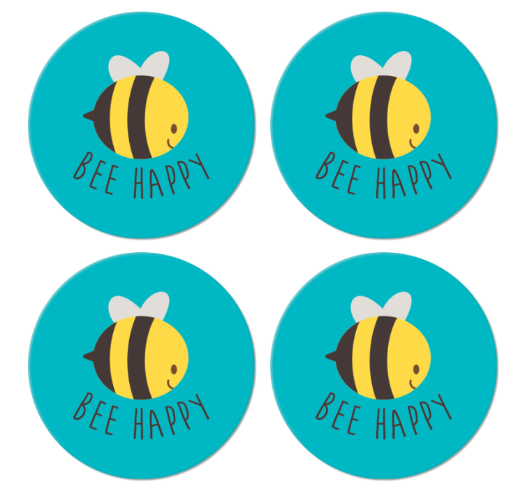Posavasos con frases Abeja feliz - TenVinilo