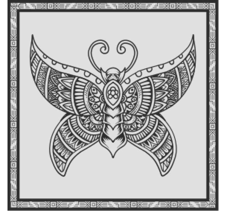 Posavasos vintage con motivo de mariposas intrincadas - TenVinilo