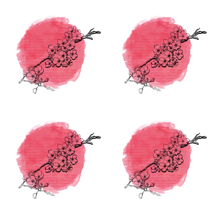 Posavasos contorno floral sobre rosa - TenVinilo