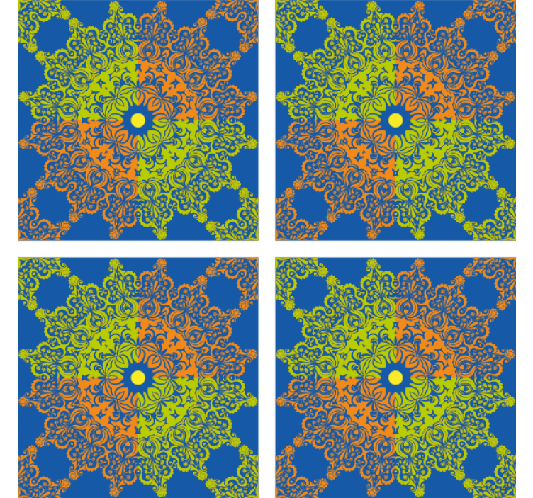 Posavasos de azulejo patrón de mandala colorido - TenVinilo