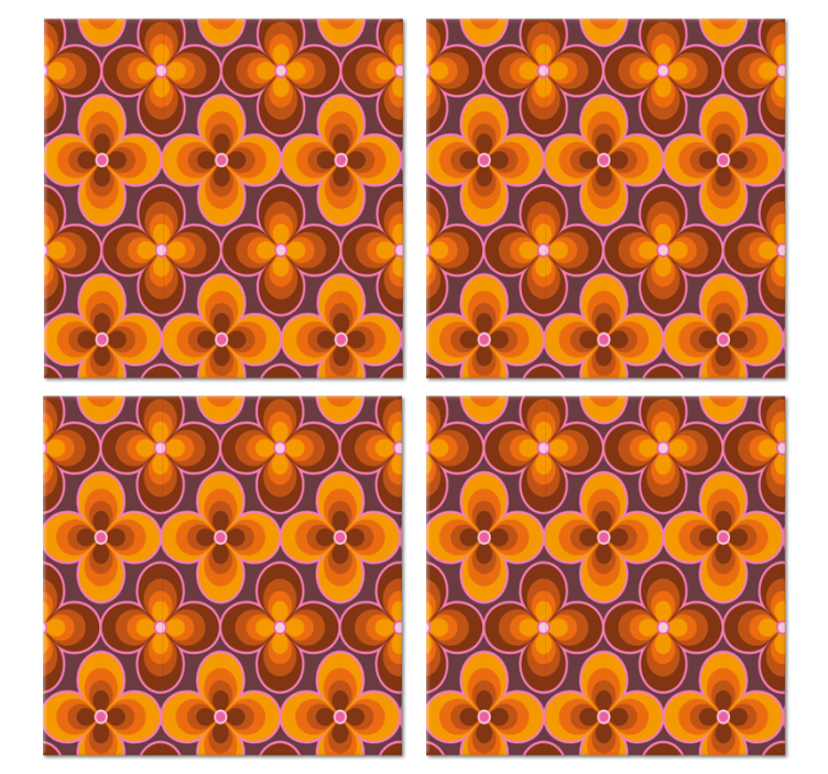 Posavasos vintage Flor retro patrón maravilloso - TenVinilo