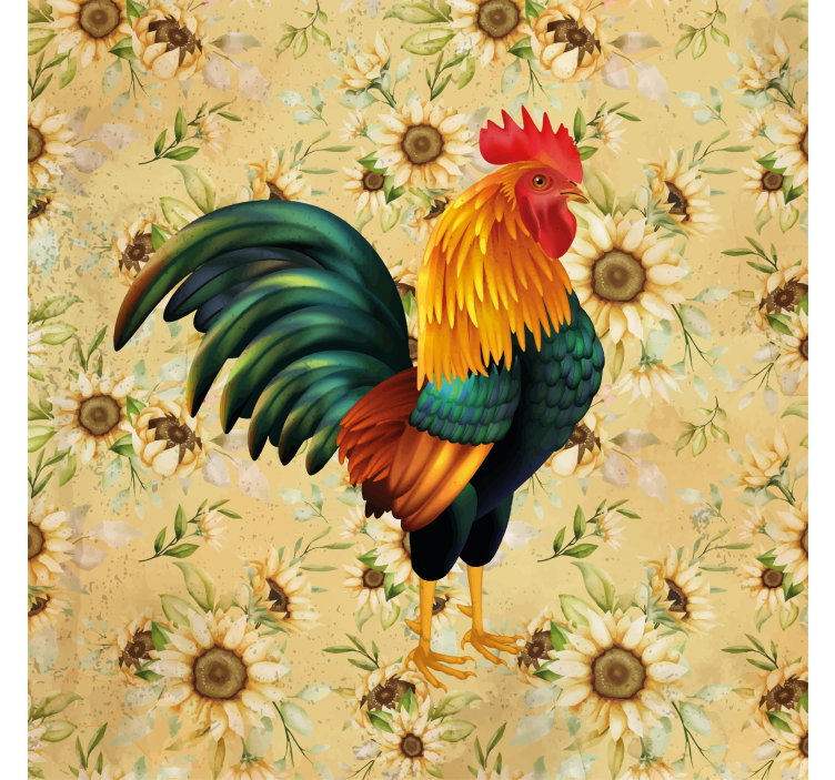 Posavasos frikis ilustración de gallo colorido - TenVinilo