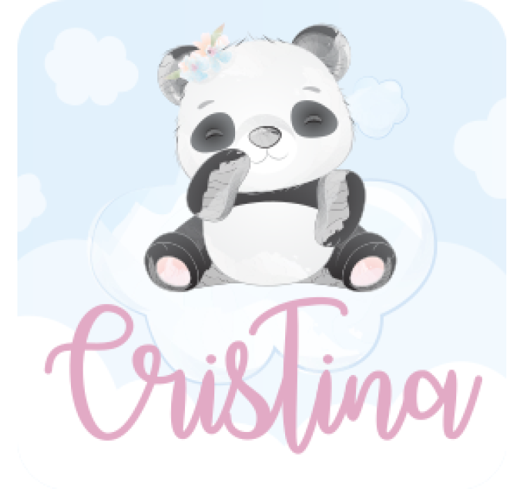 Posavasos personalizable panda juguetón - TenVinilo