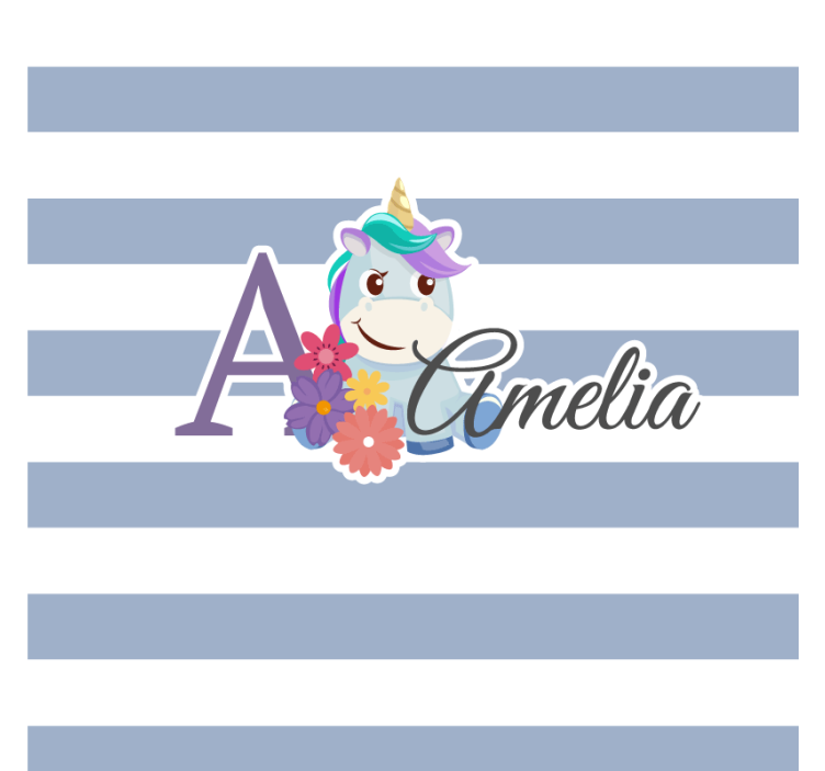 Posavasos personalizable unicornio y floral inicial - TenVinilo