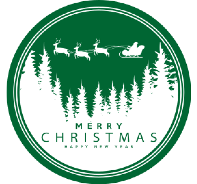 Posavasos navideño escena festiva de trineo de santa - TenVinilo