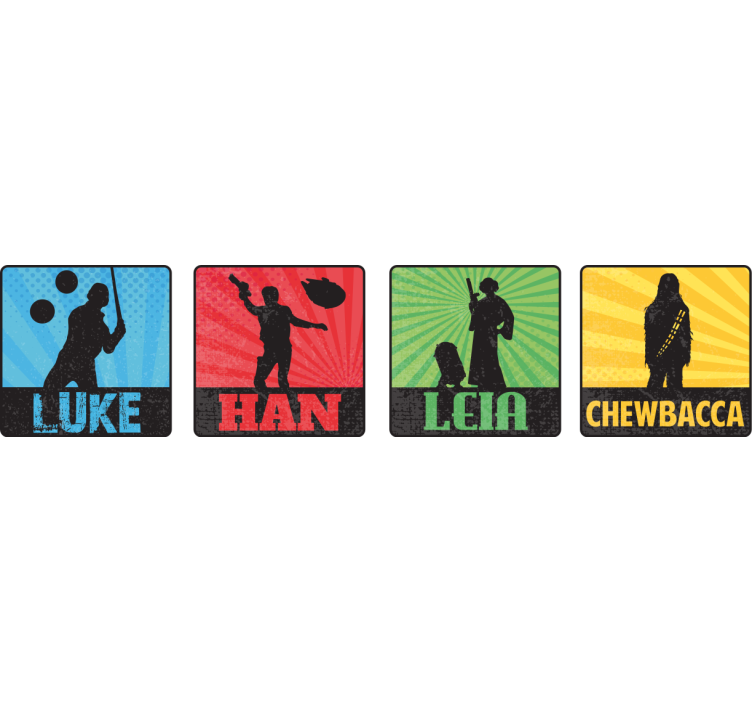 Posavasos frikis siluetas de personajes icónicos - TenVinilo