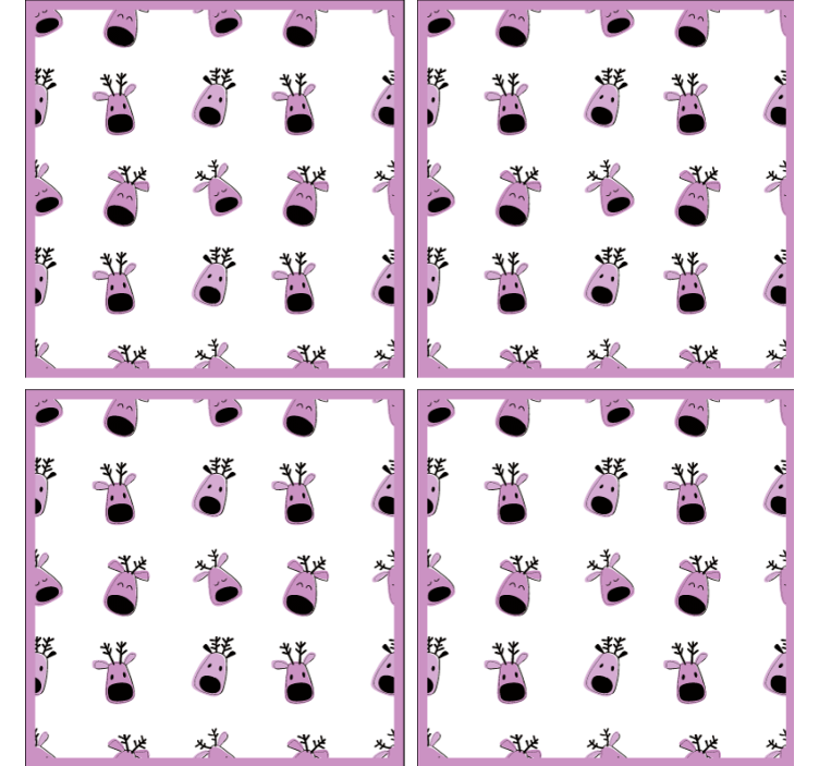 Posavasos navideño caras de renos juguetonas - TenVinilo