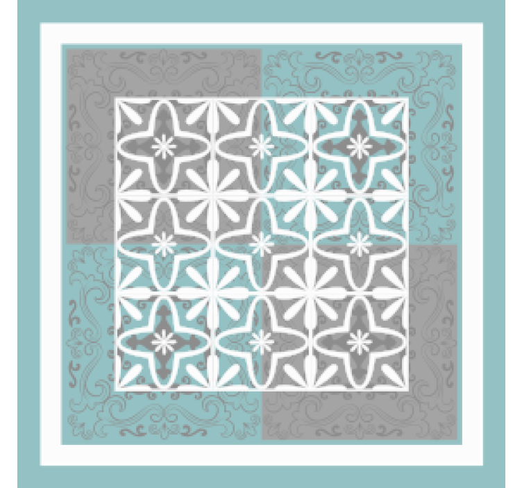 Posavasos de azulejo emblema botánico detallado - TenVinilo