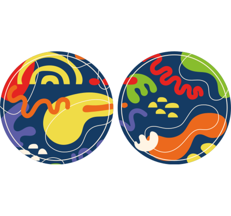 Posavasos cerveza formas geométricas vibrantes - TenVinilo