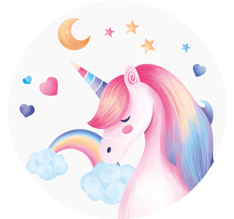 Posavasos frikis ilustración de unicornio caprichoso - TenVinilo