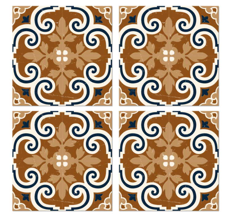 Posavasos azulejo Baldosas estilo cemento - TenVinilo