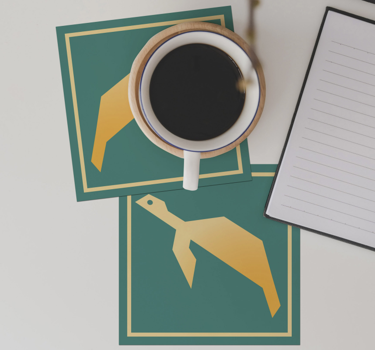 Juego de posavasos geométrico de tortuga - TenVinilo