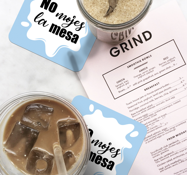 Posavasos frases no mojes la mesa - TenVinilo