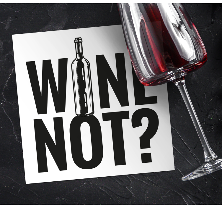 Posavasos con frases Vino, no botella - TenVinilo