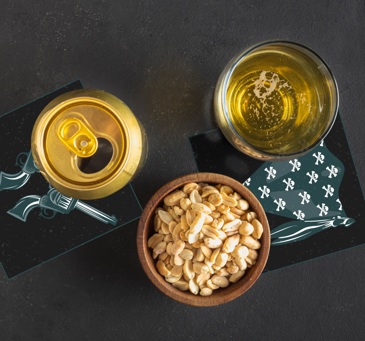 Posavasos cowboy con revólver y vaqueros - TenVinilo