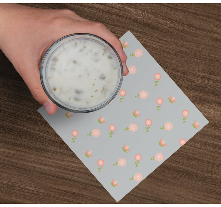 Posavasos moderno Florecitas grises - TenVinilo