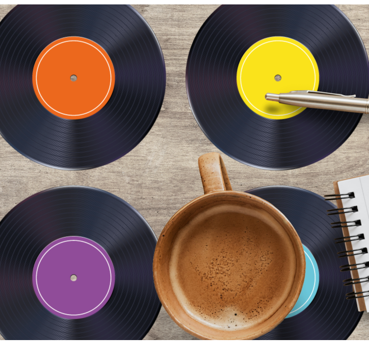 Posavasos moderno Registro de lp colorido - TenVinilo