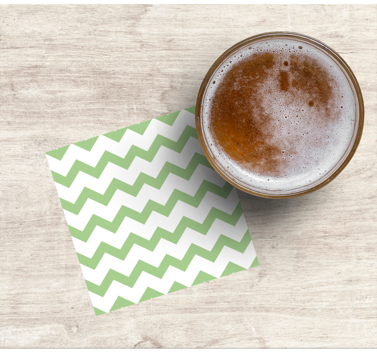 Posavasos moderno Zig zag verde lima - TenVinilo