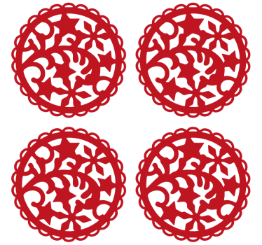 Posavasos frikis patrón rojo intrincado - TenVinilo