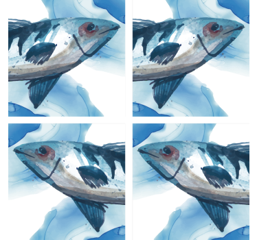 Posavasos frikis ilustración de peces acuarela - TenVinilo