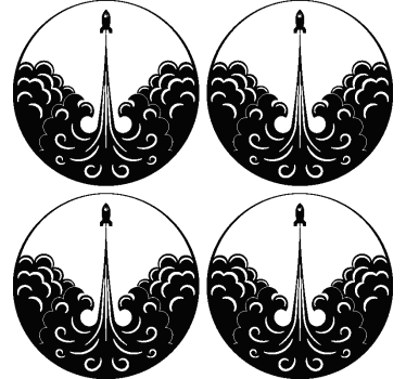 Posavasos frikis olas de lanzamiento de cohetes - TenVinilo