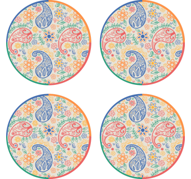 Posavasos frikis con patrones florales coloridos - TenVinilo