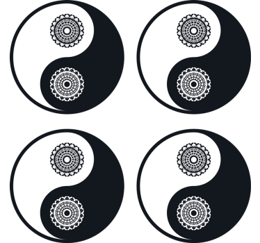 Posavasos frikis patrones de mandala yin yang - TenVinilo