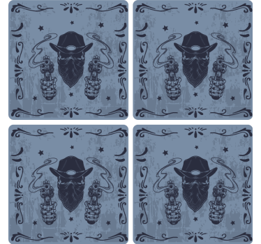 Posavasos frikis cowboy con doble revólver - TenVinilo