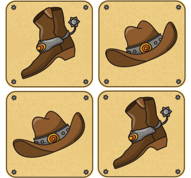 Posavasos frikis sombrero de vaquero y bota - TenVinilo
