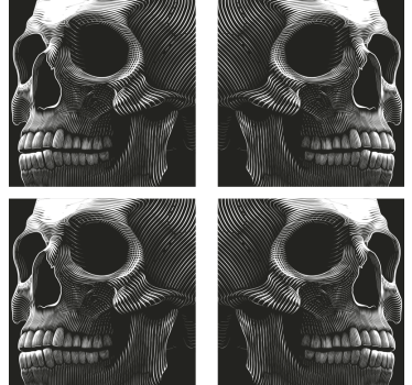 Posavasos frikis ilustración de calavera estilizada - TenVinilo