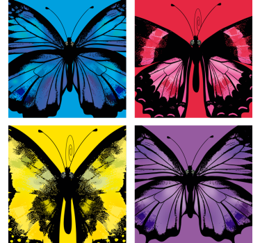Posavasos frikis diseños de mariposas coloridas - TenVinilo