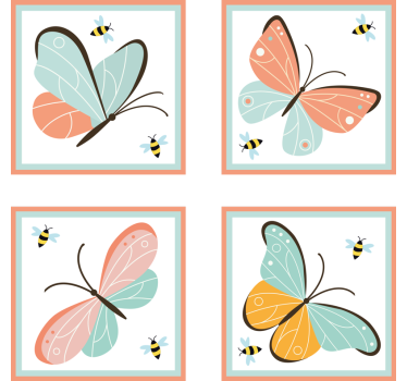 Posavasos frikis con diseño de mariposas coloridas - TenVinilo
