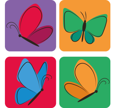 Posavasos frikis motivos de mariposas coloridas - TenVinilo