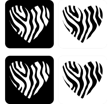 Posavasos originales Corazones con estampado de cebra - TenVinilo