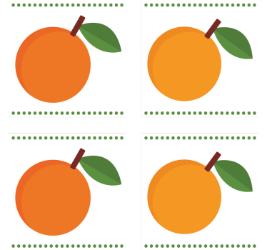 Posavasos moderno naranja con hoja - TenVinilo
