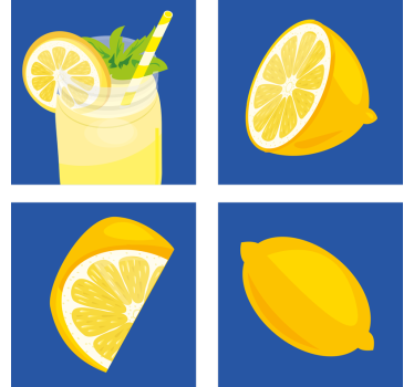 Posavasos de azulejo bebida refrescante de limón - TenVinilo