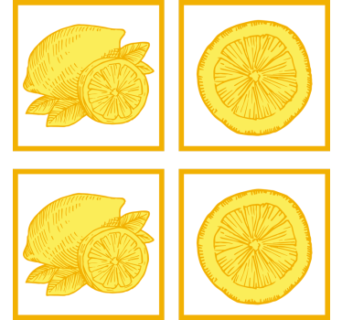 Posavasos ilustraciones de frutas cítricas - TenVinilo