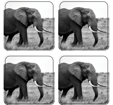 Posavasos frikis patrón de siluetas de elefante - TenVinilo