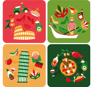 Posavasos frikis viaje culinario italiano - TenVinilo
