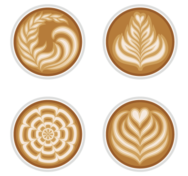 Posavasos frikis con patrones de arte latte - TenVinilo