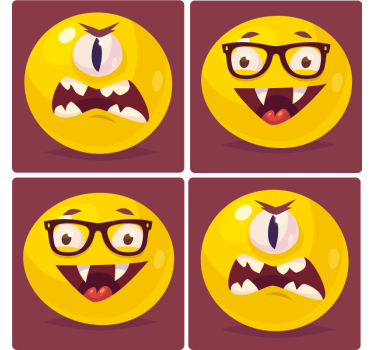 Posavasos frikis caras sonrientes caprichosas - TenVinilo