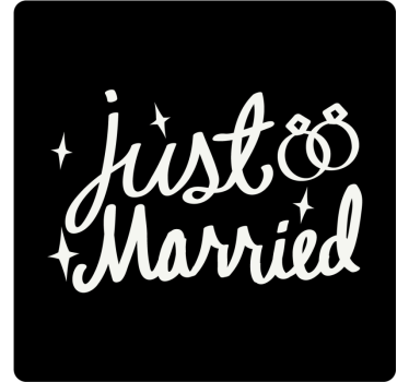 Posavasos de boda Texto recién casado en blanco y negro - TenVinilo