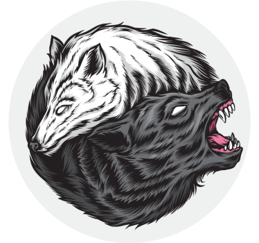 Posavasos frikis cabezas de lobo contrastantes - TenVinilo