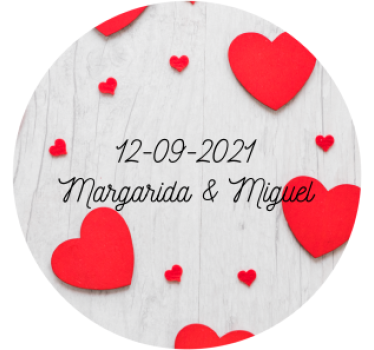 Posavasos boda personalización de corazones y fecha - TenVinilo