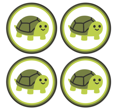 Posavasos frikis tortuga sonriente gráfica - TenVinilo