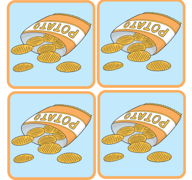 Posavasos frikis ilustración de bolsa de snacks - TenVinilo